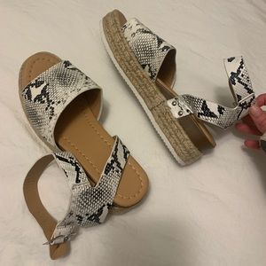 Snakeskin play form espadrilles! Never worn. Size 7.5.